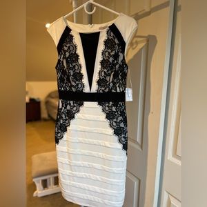 Dress barn white and black dress size 4